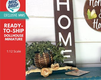 Miniature Home Sign -  1:12 Dollhouse Scale Farmhouse Sign - Sign for Dollhouse -Rustic Art
