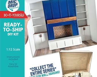 DIY Miniature Living Room Room Box Kit - 1:12 Scale Display