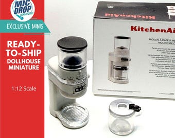 Miniature Coffee Grinder with Box 1:12 Scale for Dollhouses
