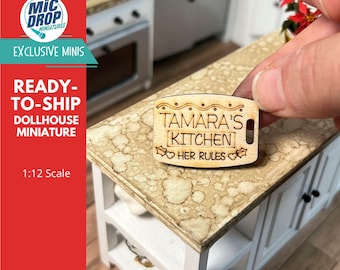 Personalized Miniature Cutting Board | 1:12 Scale Dollhouse Decor