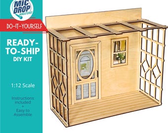DIY Dollhouse Miniature Front Porch Kit, 1:12 Scale