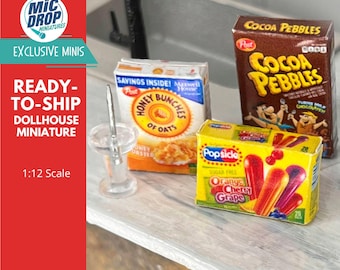 Miniature Food | Miniature Grocery | Dollhouse Miniature Kitchen | Miniature Boxes - 1:12 Scale