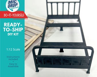 DIY Dollhouse Miniature Bed DIY Kit - 1:12 Scale