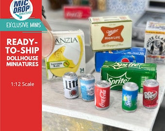Dollhouse Miniature Beer & Soda Cans | 1:12 Scale