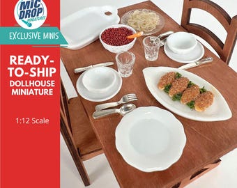 Dollhouse Miniature Dining Table Essentials | 1:12 Scale Kitchen Food