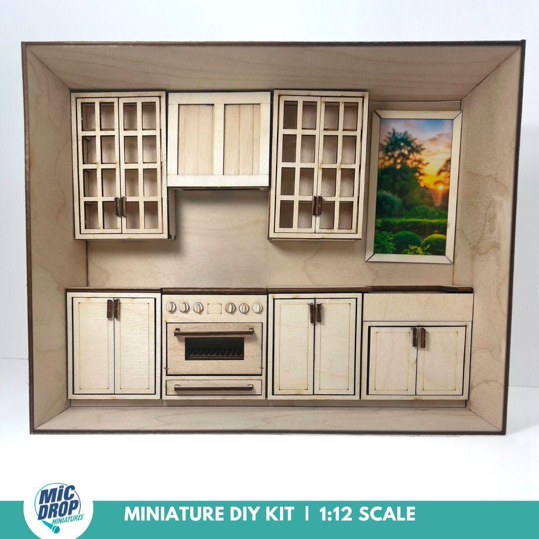 Miniature Kitchen Room Box Kit – DIY 1:12 Scale, Wall Display - Etsy