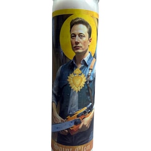 Elon Musk Celebrity Parody Devotional Prayer Saint Candle
