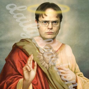 Dwight Schrute the Office Celebrity Parody Devotional Prayer Saint ...