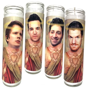 Fall Out Boy-parodie devotionele gebedsheilige kaarsenset