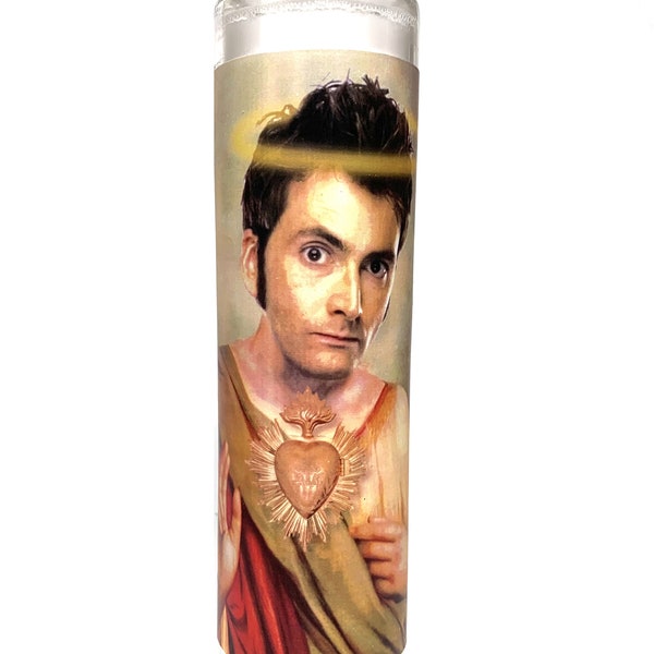 David Tennant "The Doctor" Parody Devotional Prayer Saint Candle