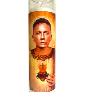 Daniel Craig James Bond 007 Parody Devotional Prayer Saint Candle