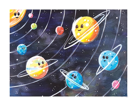  Planets for Kids - Solar System Wall Art - 11x14 - Unframed :  Handmade Products