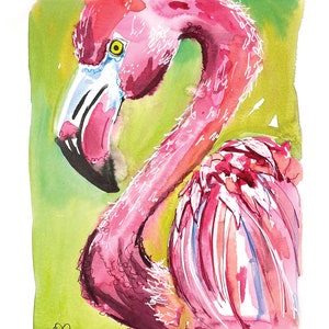 Flamingo Wall Art, Flamingo Wall Decor, Animal Wall Art, Pink Wall Art, Kids room wall art, Watercolor Animal Art, Mothers Day Gift