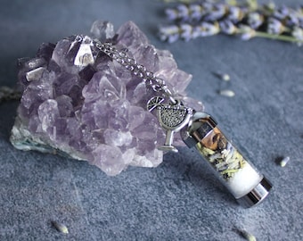 Practical Magic Spell Jar Amulet Necklace, Witchy Crystal Charm Jewelry, Midnight Margaritas Charm Necklace, Whimsical Jewelry
