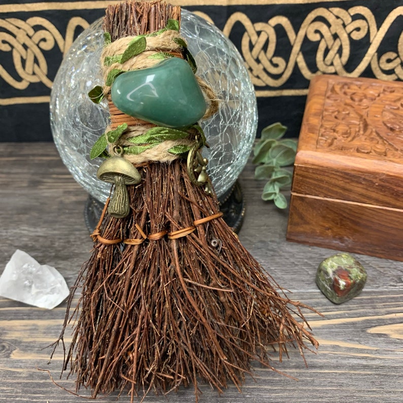 Cottagecore Witch Broom Besom Mini Cinnamon Broom Moon Etsy