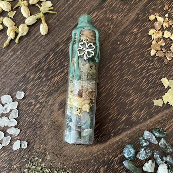 Luck & Abundance Spell Bottle, Intention Manifestation Bottle, Protection Spell, Spiritual Spell Jar