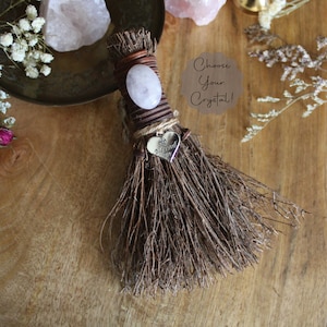 Blessed Be Witch's Besom, Witch's Broom, Altar Cleansing, Protection Besom, Cinnamon Broom, Witchy Decor, Crystal Broom, Altar Tool