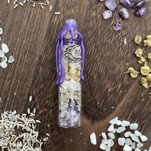 Serenity Moon Spell Jar, Amethyst Moon Spell Bottle, Intention Manifestation Bottle, Calming Spell, Spiritual Spell Jar
