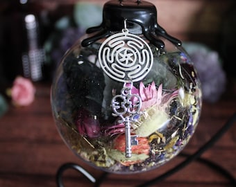 Hecate Goddess Witch Ball, Devotional Ornament, Hecate Altar Decor