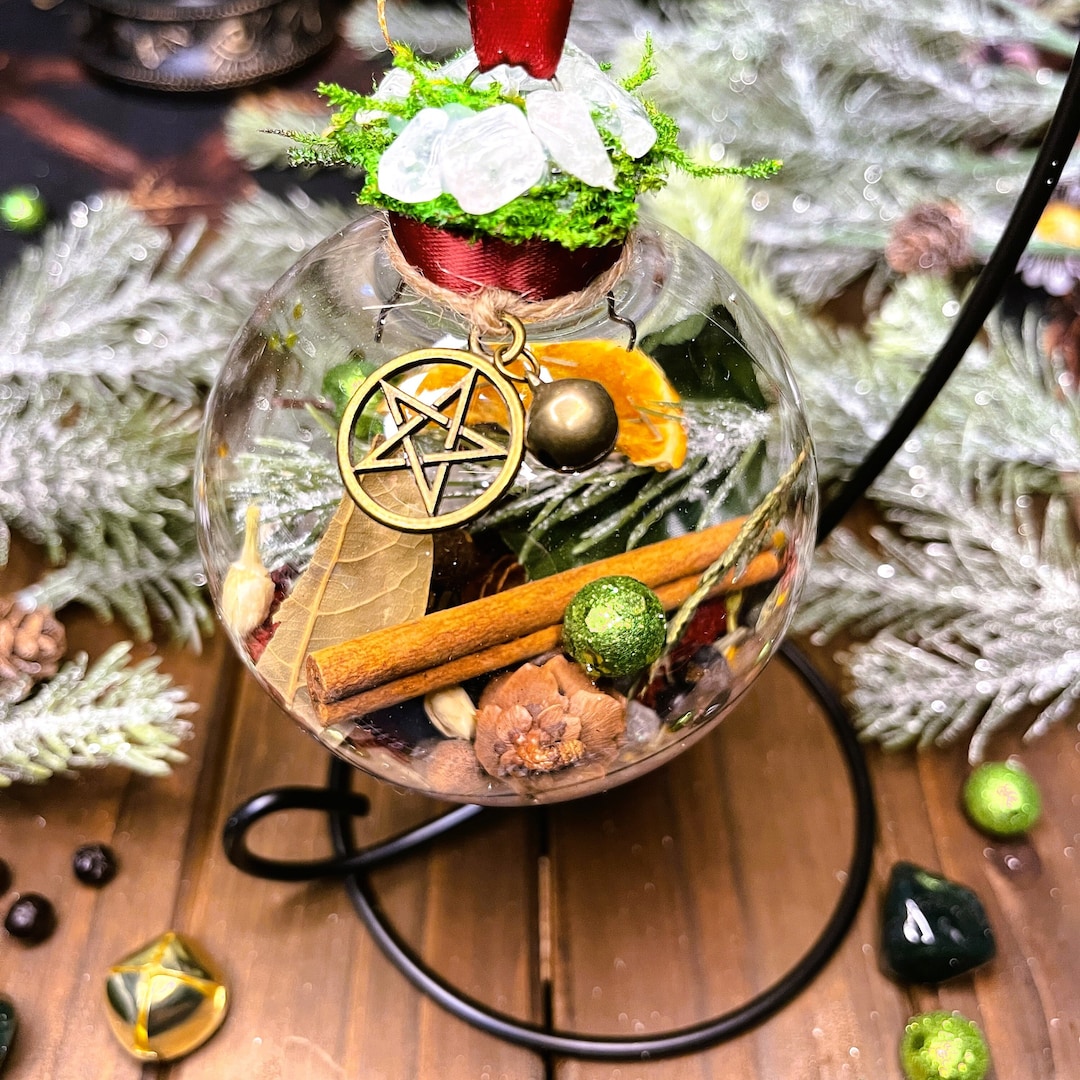 Yule Witch Ball Sabbat Witch Ball Yule Decor Altar Decor Pagan Wiccan ...