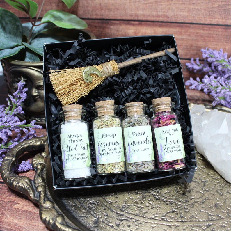 Practical Magic Gift Set, Herb Bottles, Mini Broom, Witchy Gift image 8