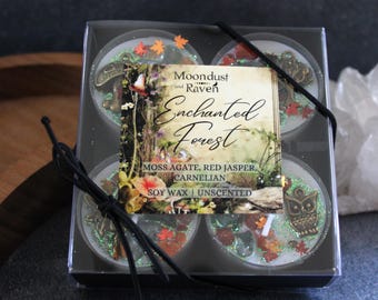 Velas de cristal de té del Bosque Encantado, velas rituales, velas de bruja, velas de bruja del bosque, velas de estilo cottagecore, regalo de bruja