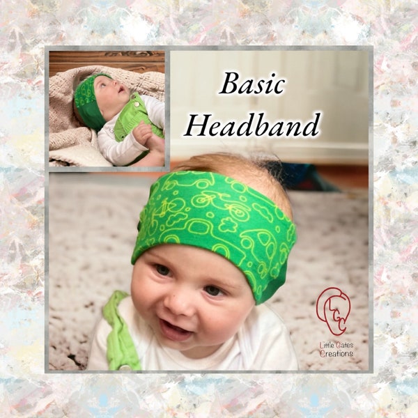 Headband BASIC Style/Mesh Sides/Hearing Aid /Cochlear Implant/kids/baby/bow style/retention/deaf/hoh/boy