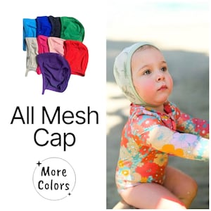 Pilot cap/ALL MESH/snap hat/Hearing aid/Cochlear implant/hat for babies/bonnet/Infant/baby/Child/boy/girl/Accessories/Retention hat/soft