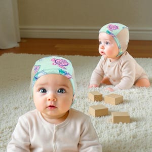 Bonnet pilote en filet pour bébé : bonnet en tricot pour prothèses auditives et implants cochléaires/Prêt à expédier-