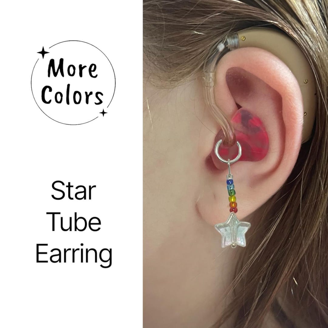 Tube Earring/hearing Aid Charm/heart/star/tube/charm/hearing Aid ...