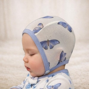 Casquette pour prothèses auditives pour bébé | Coiffe de rétention pour implant cochléaire | Bonnet respirant tout en mesh avec boutons-pression | Sécurisez les appareils de l'enfant