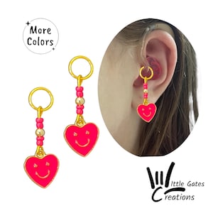 Tube earring/Hearing Aid Charm/smiley heart/Tube/Charm/Hearing Aid/cochlear/Dangle/Earring/Embellishment/Accessories/Jewelry