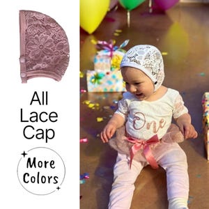 All lace hearing aid hat/Pilot Cap/hearing device retention/Cochlear Implant/baby Bonnet/hearing aid Accessories/breathable hat