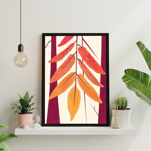 HERBSTBLATT DRUCK, Herbst Druck, Herbst Poster, Herbstblätter Botanische Wandkunst, Herbst Feier, Von der Natur inspiriertes Luxusgeschenk