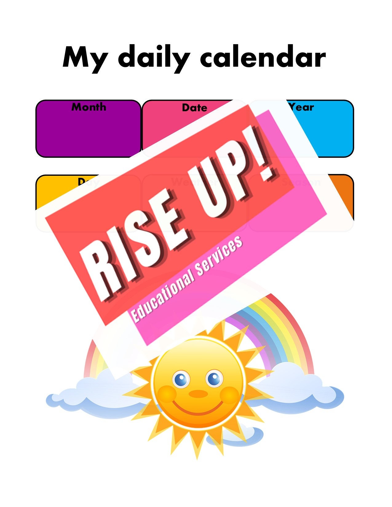 Children #39 s Daily Calendar Printout / Digital Download Black Font Etsy Children #39 s Daily Calendar Printout / Digital Download Black Font Etsy