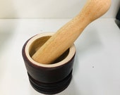 Small Mortar and Pestles Wood Thai kitchenware souvenirs Mini Mixing Grinding