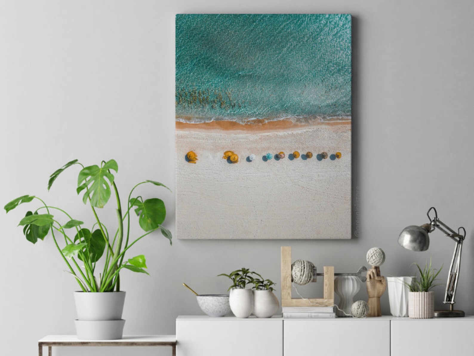 Blue Beach Wall Art Printable Coastal Beach Poster Modern Etsy