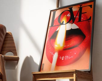 Vintage Love Magazine Poster | 90s Fashion Print (Digital Download)