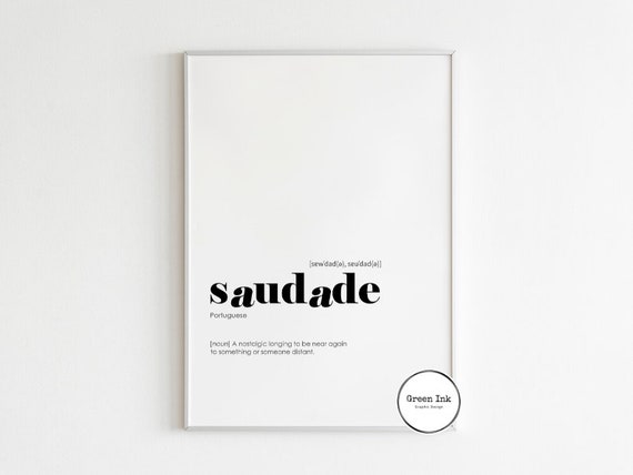 Saudade Definition Art Print Black and White Modern Minimalist Wall Art  Canvas Painting Picture for Living Room Home Decoration