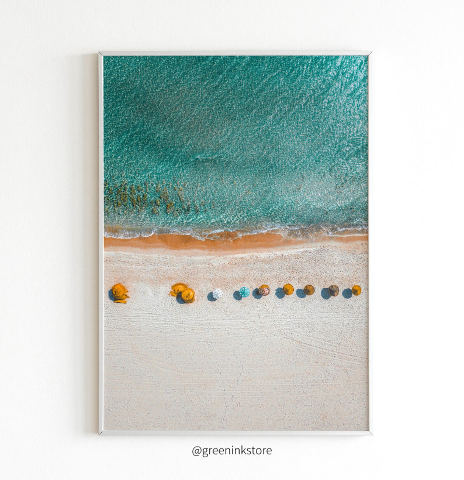 Blue Beach Wall Art Printable Coastal Beach Poster Modern Etsy