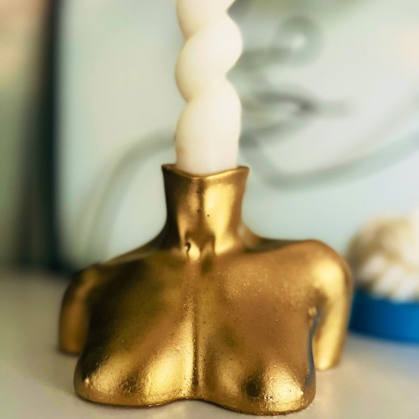 Candlestick Holder | Home Decor | Body Positivity | Black Women Empowerment Candle | Plus Size Melanin Magic Candle | Black Owned Business