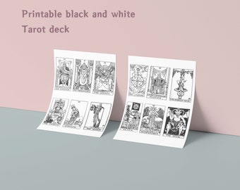 Printable Tarot deck, Original rider waite black and white