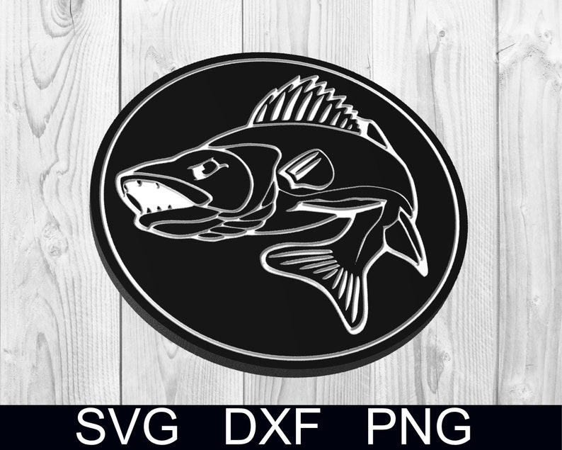 Walleye Cnc Router Files Plaque With a Jumping Walleye CNC File – Dxf and Svg Files – Digital ...