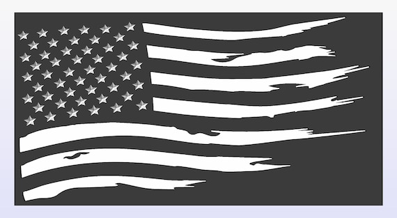 Distressed US Flag Svg and Dxf Cut Files for CNC Digital - Etsy