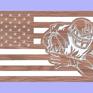 US Flag with Football Player CNC file – Dxf and Svg files – Digital Download only