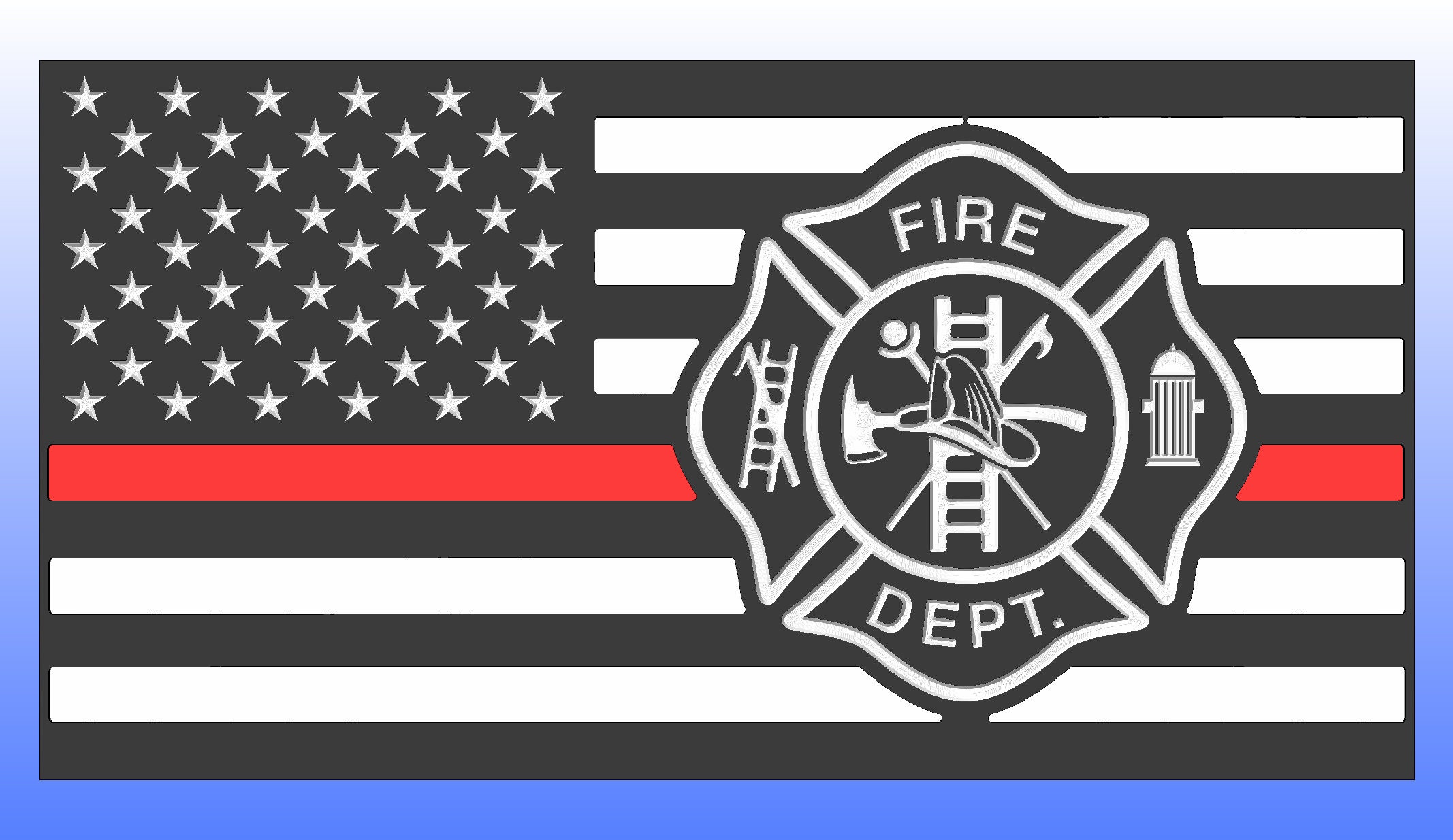 US Flag with Fire Dept label Dxf and Svg files for instand Etsy