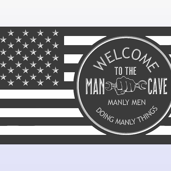 Manly Men Man Cave flag with dxf and Svg file – Digital Download only