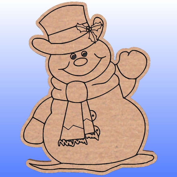 Cute snowman for the holidays -  Cutting file for CNC, Lasers and any device that supports Dxf and Svg files – Digital Download only