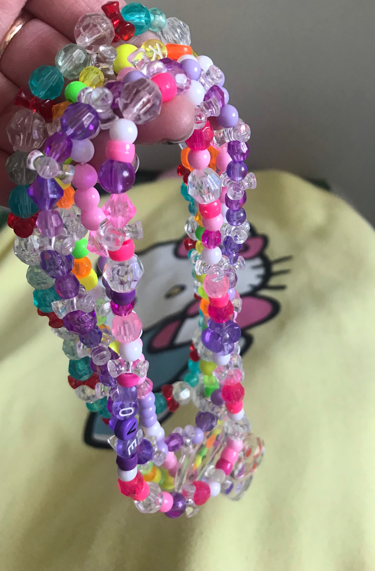 Y2k 90s beaded choker necklace with fruit charm | Etsy