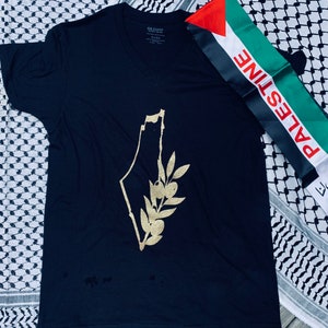 Camiseta palestina dorada